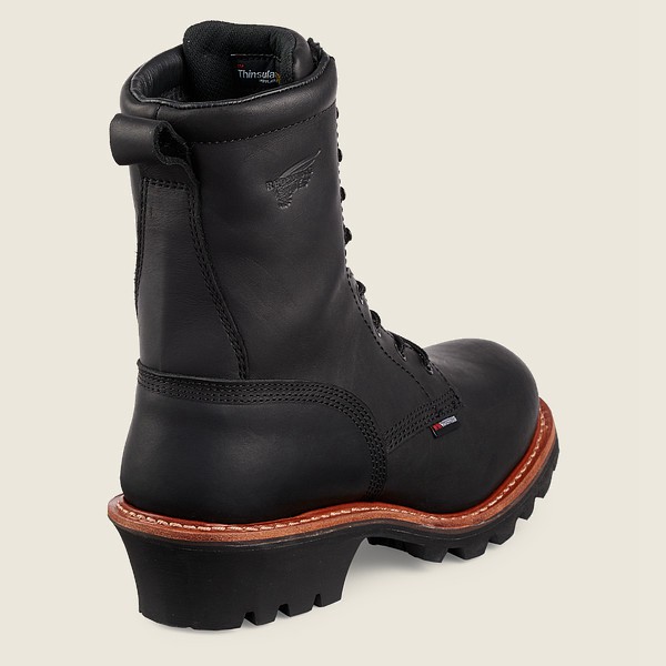 Red Wing Safety Boots Black - Red Wing Mens Loggermax - 9-inch Insulated Waterproof Toe - SZIOY-3295